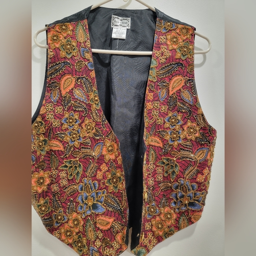 Magic Craft Women's One Size Multicolor Floral Beaded 100% Cotton